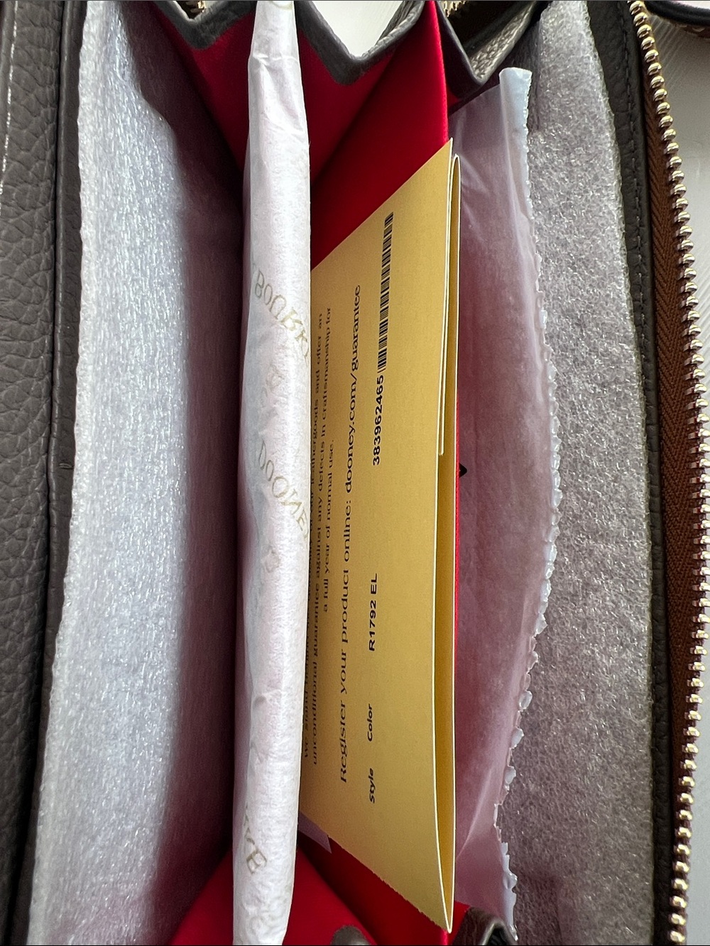Dooney & Bourke Red Pebbled Leather Crossbody Wallet Style #R1792EL - Picture 7 of 7
